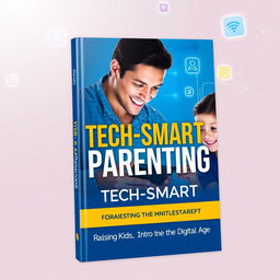 An attractive and modern ebook cover for 'Tech-Smart Parenting: Raising Kids in the Digital Age'