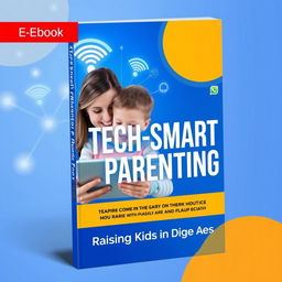 An attractive and modern ebook cover for 'Tech-Smart Parenting: Raising Kids in the Digital Age'