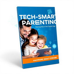 An attractive and modern ebook cover for 'Tech-Smart Parenting: Raising Kids in the Digital Age'