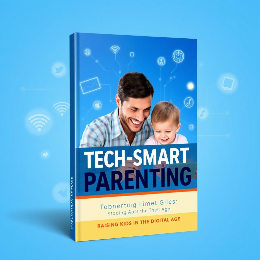 An attractive and modern ebook cover for 'Tech-Smart Parenting: Raising Kids in the Digital Age'