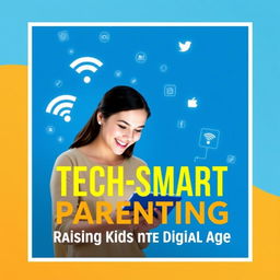 An attractive and modern ebook cover for 'Tech-Smart Parenting: Raising Kids in the Digital Age'