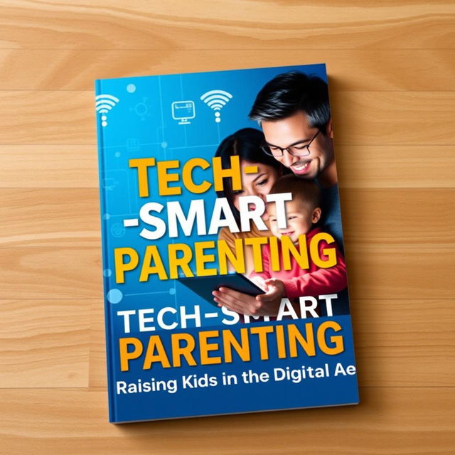 An attractive and modern ebook cover for 'Tech-Smart Parenting: Raising Kids in the Digital Age'