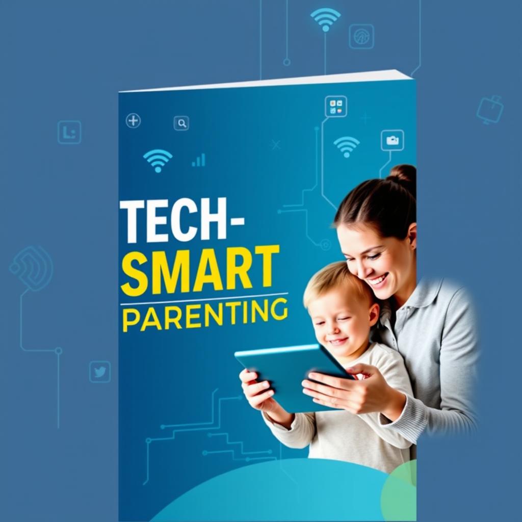 A modern and attractive ebook cover for 'Tech-Smart Parenting: Raising Kids in the Digital Age'