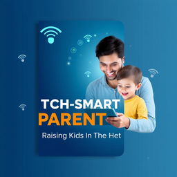 A modern and attractive ebook cover for 'Tech-Smart Parenting: Raising Kids in the Digital Age'