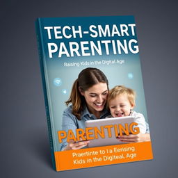 A modern and attractive ebook cover for 'Tech-Smart Parenting: Raising Kids in the Digital Age'