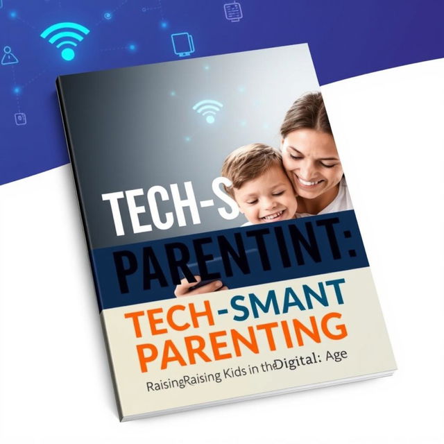 A modern and attractive ebook cover for 'Tech-Smart Parenting: Raising Kids in the Digital Age'