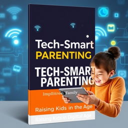 A modern and attractive ebook cover for 'Tech-Smart Parenting: Raising Kids in the Digital Age'