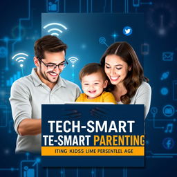 A modern and attractive ebook cover for 'Tech-Smart Parenting: Raising Kids in the Digital Age'