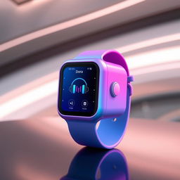 A unique square-shaped smartwatch named 'Dora', designed to resemble a human head