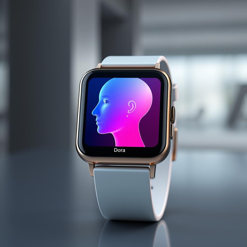 A stylish square-shaped smart watch branded as 'Dora'