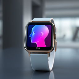 A stylish square-shaped smart watch branded as 'Dora'