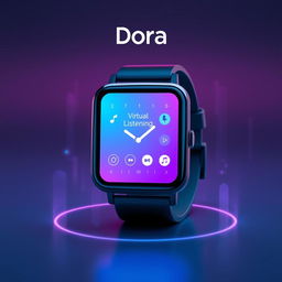 A high-tech smartwatch concept called 'Dora', displayed in a sleek, modern design that showcases both elegance and functionality