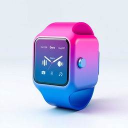 A creatively designed square-shaped smartwatch named 'Dora', featuring a unique design that embodies the shape of a human head
