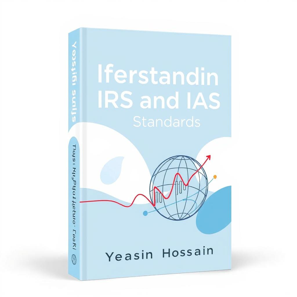 A modern and engaging book cover design for "Understanding IFRS and IAS Standards" written by Yeasin Hossain