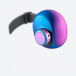 A mini headphone that adheres to the skin, designed to connect with a watch branded as 'Dora'