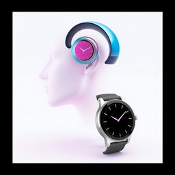 A mini headphone that adheres to the skin, designed to connect with a watch branded as 'Dora'