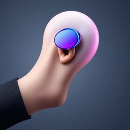 A mini headphone that adheres to the skin, designed to connect with a watch branded as 'Dora'