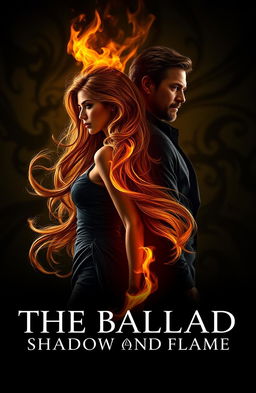 A striking image of a strong, elegant woman with long flowing hair, the tips of her hair engulfed in vibrant flames