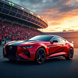 A stylish American car inspired by the Flamengo football team