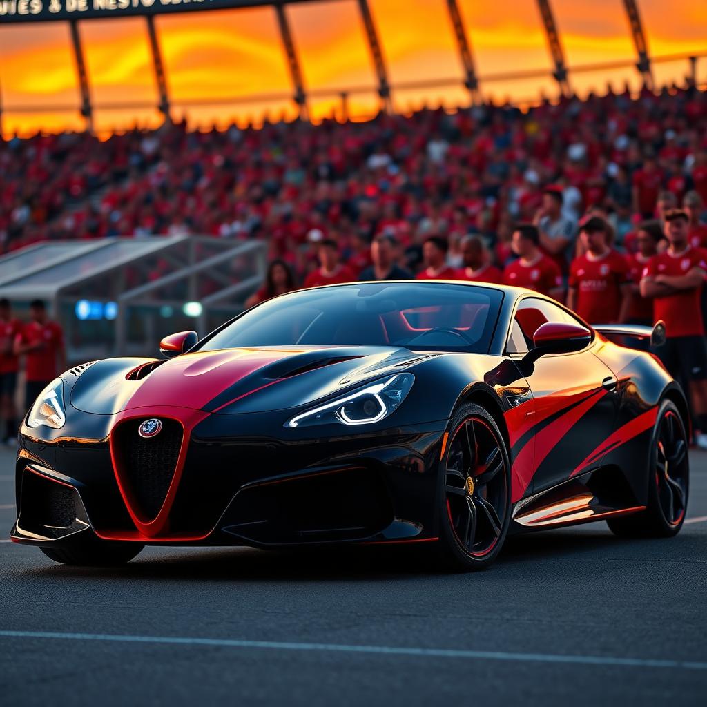 A stylish American car inspired by the Flamengo football team