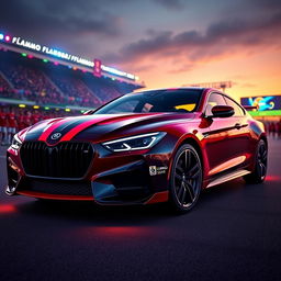 A stylish American car inspired by the Flamengo football team