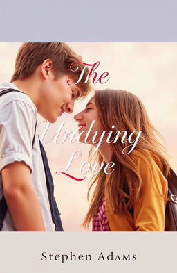 A romantic scene featuring a couple of teenagers gazing deeply into each other's eyes, capturing the essence of young love