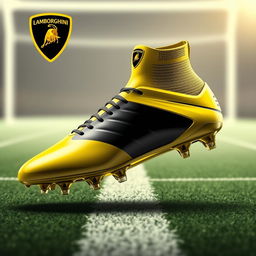 An imaginative concept design of a Lamborghini-inspired football boot