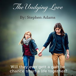 A poignant scene depicting a couple of teenagers holding hands, looking as if they are being pulled away from each other, symbolizing their struggle to stay connected