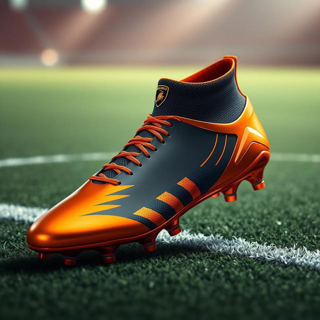 A striking design concept for a football boot inspired by Lamborghini aesthetics