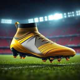 A stunning visual concept of a football boot designed by Lamborghini, featuring an ultra-modern and sleek design that embodies the spirit of speed and luxury