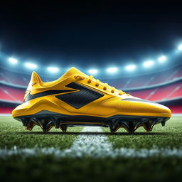 A stunning visual concept of a football boot designed by Lamborghini, featuring an ultra-modern and sleek design that embodies the spirit of speed and luxury