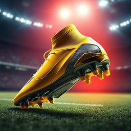 A stunning visual concept of a football boot designed by Lamborghini, featuring an ultra-modern and sleek design that embodies the spirit of speed and luxury