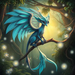 A fantastical creature known as Moneot, characterized by its majestic wings and vibrant plumage