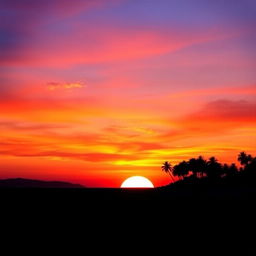A stunning Facebook profile picture featuring a serene ocean sunset silhouette