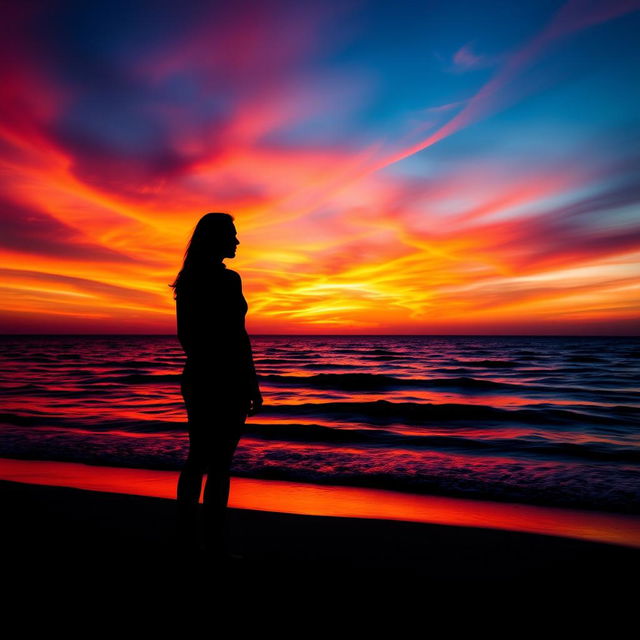 A stunning Facebook profile picture that captures a serene ocean sunset silhouette