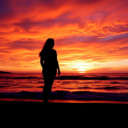 A stunning Facebook profile picture that captures a serene ocean sunset silhouette