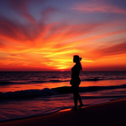 A stunning Facebook profile picture that captures a serene ocean sunset silhouette