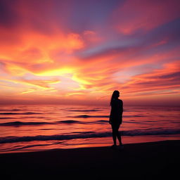 A stunning Facebook profile picture that captures a serene ocean sunset silhouette