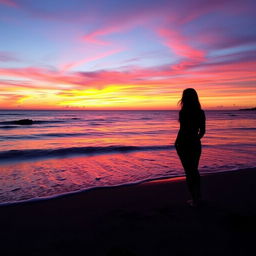 A stunning Facebook profile picture with a serene ocean sunset silhouette