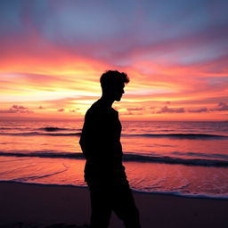 A stunning Facebook profile picture with a serene ocean sunset silhouette