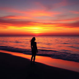 A stunning Facebook profile picture with a serene ocean sunset silhouette