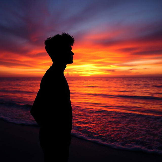 A stunning Facebook profile picture featuring a serene ocean sunset silhouette