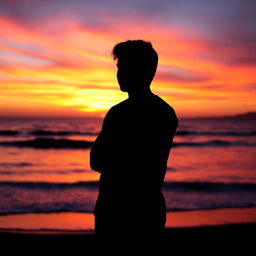 A stunning Facebook profile picture that captures a serene ocean sunset silhouette