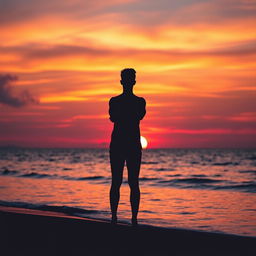 A stunning Facebook profile picture that captures a serene ocean sunset silhouette