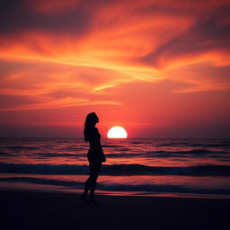 A stunning Facebook profile picture that captures the essence of a serene ocean sunset silhouette