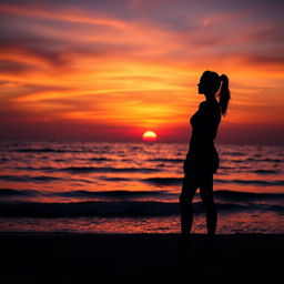 A stunning Facebook profile picture that captures the essence of a serene ocean sunset silhouette