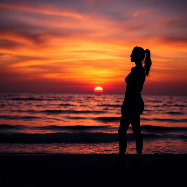 A stunning Facebook profile picture that captures the essence of a serene ocean sunset silhouette