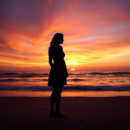 A stunning Facebook profile picture that captures the essence of a serene ocean sunset silhouette