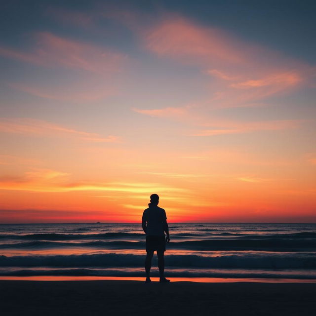 A stunning Facebook profile picture featuring a serene ocean sunset silhouette