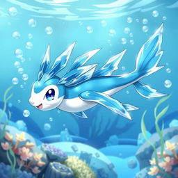 A creative design for a new Pokémon that merges elements of water and ice types